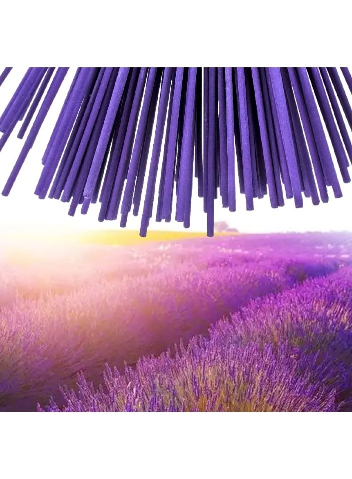 150 PCS High-Quality  Lavender Incense Sticks, 22cm Long Thickened Handmade Bamboo Stick Incense, Natural Fragrance, Long-Lasting Scent, Suitable for Meditation, Yoga, Massage, Perfect Choice for Purifying the Air in Homes, Hotels, and Spas - Image 3